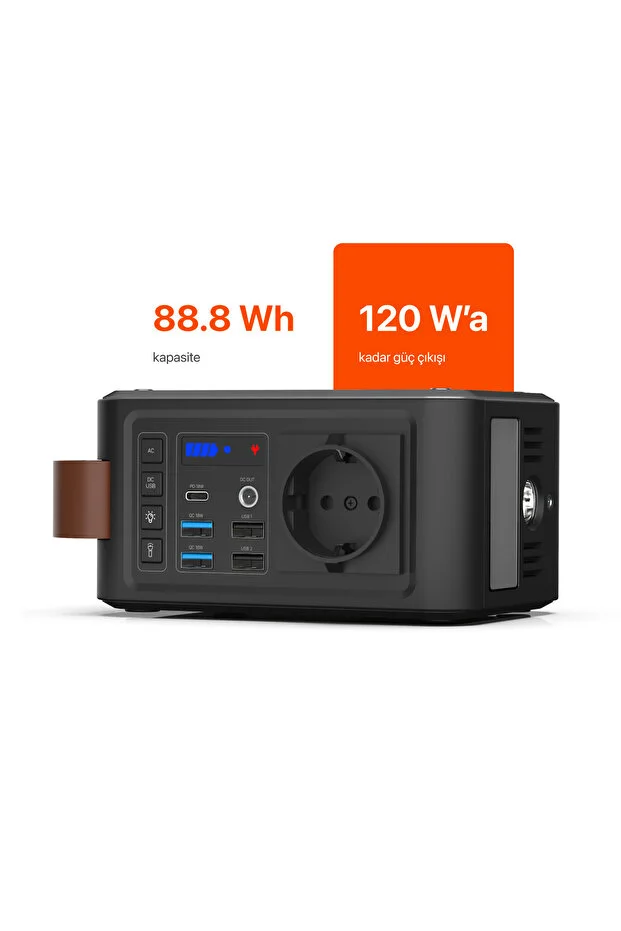 Taşınabilir Güç Kaynağı | 88W, 24000 mAh, Güneş Paneli Uyumlu, Akım Korumalı, Güç İstasyonu